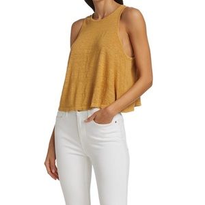 NWT FRAME yellow linen swing tank, size M